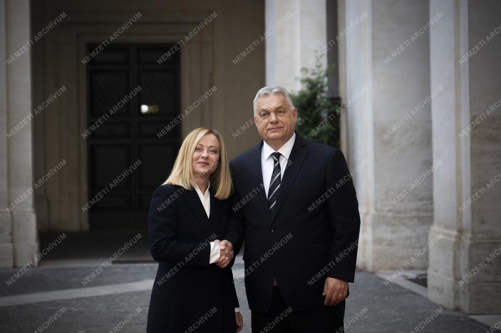 Giorgia Meloni olasz miniszterelnökkel tárgyalt Orbán Viktor