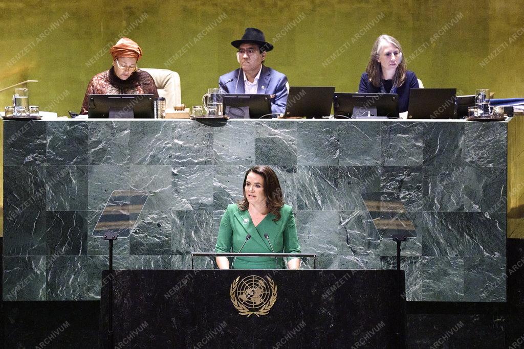 Novák Katalin az ENSZ-közgyűlés 78. ülésszakán