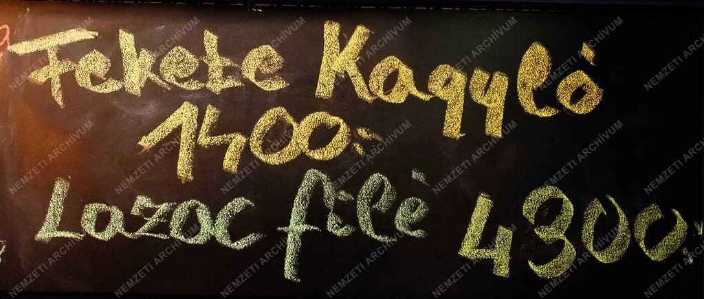 Kereskedelem - Budapest - Központi Vásárcsarnok - Árcédula