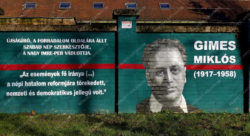 Emlékezés - Budapest - 1956-os hősöket bemutató falfestmények Pasaréten