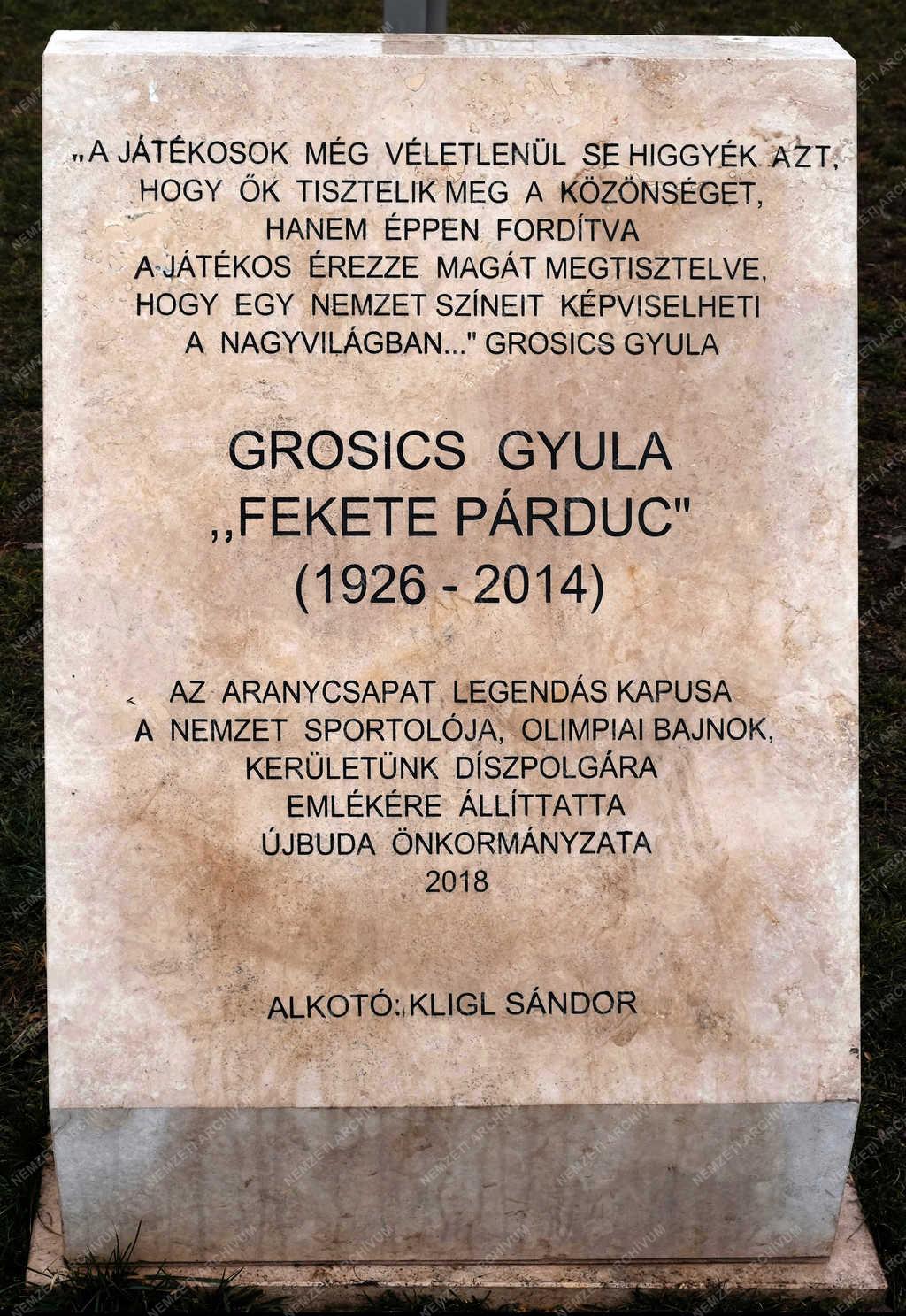 Emléktábla - Budapest - Grosics Gyula emléktáblája