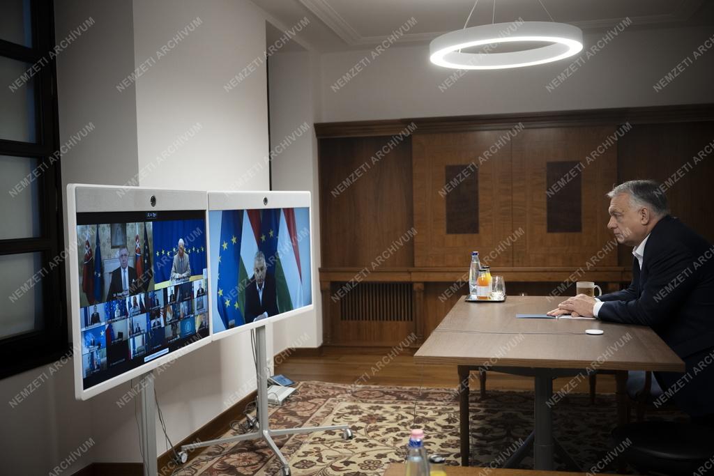 Orbán Viktor videokonferencián vett részt a jövő heti EU-csúcs előtt  