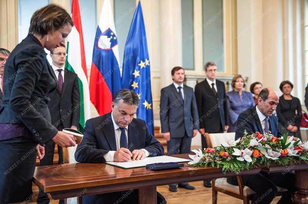 Orbán Viktor magyar kormányfő Szlovéniában