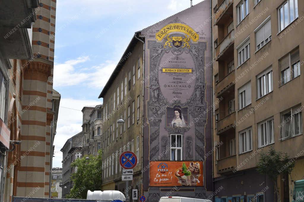 Városkép - Budapest - Erzsébetvárosi tűzfalfestés