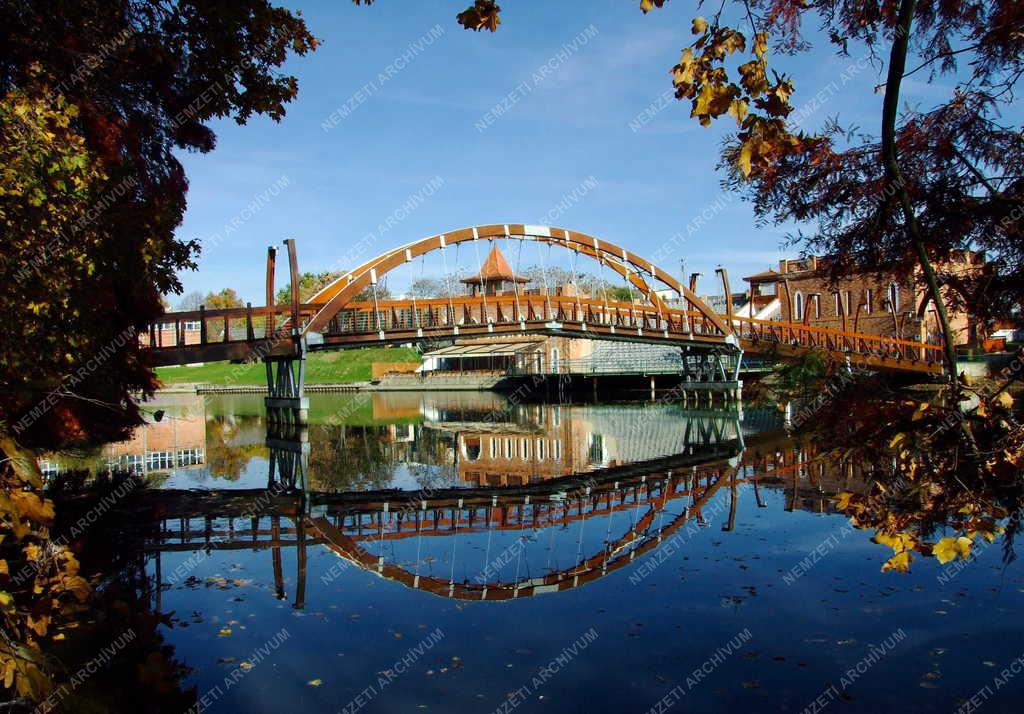 Városkép - Szarvas - A Holt-Körös fahídja 