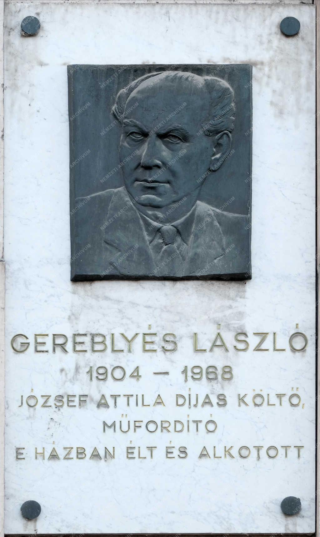 Emléktábla - Budapest - Gereblyés László költő