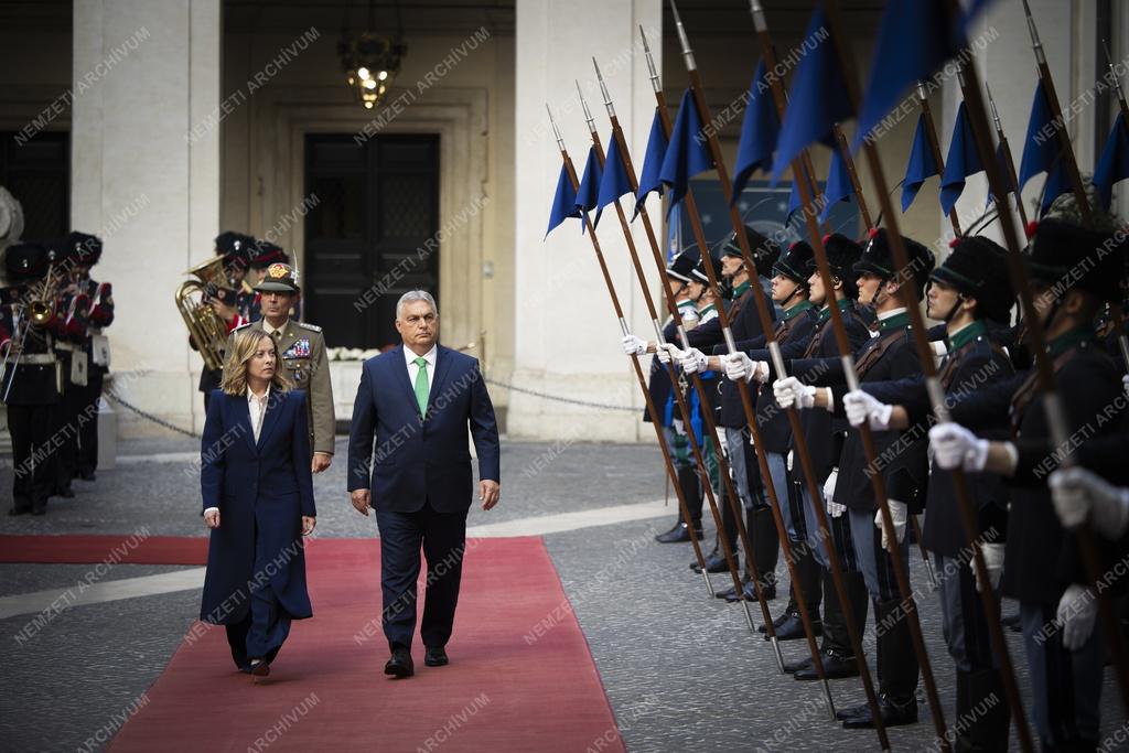 Orbán Viktor és Giorgia Meloni találkozója Rómában