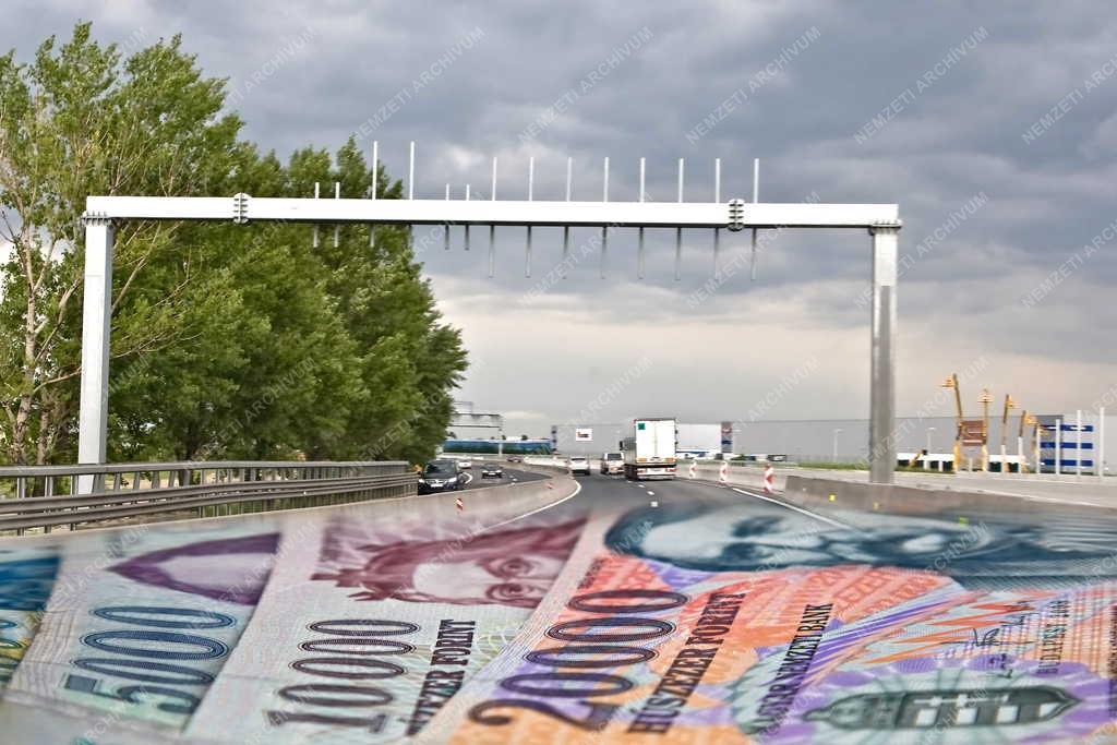 Fotómontázs - Szigetszentmiklós - Elektronikus útdíj 