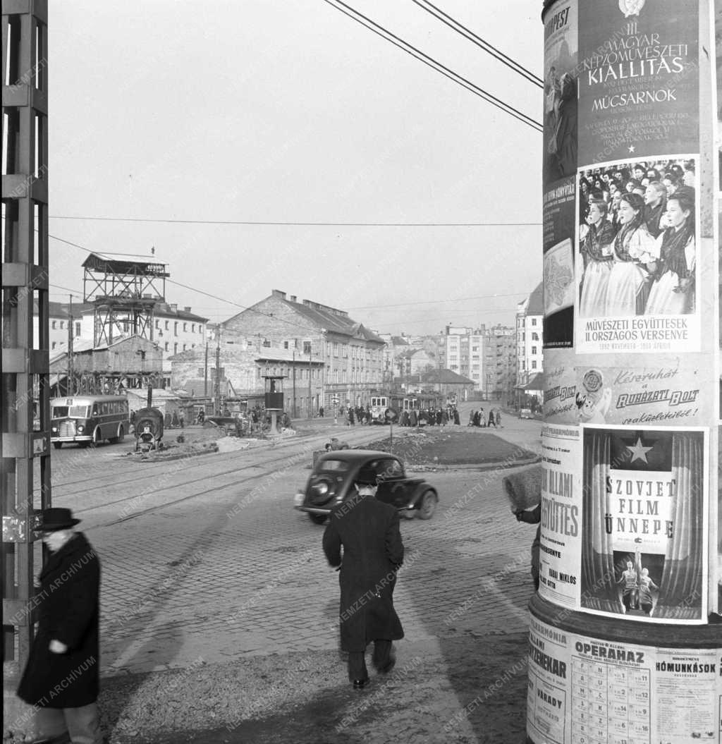 Városkép - Közlekedés - Metróépítkezés a Széna téren