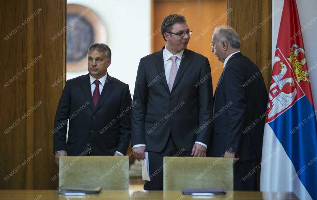Orbán Viktor és Aleksandar Vucic sajtótájékoztatója Belgrádban