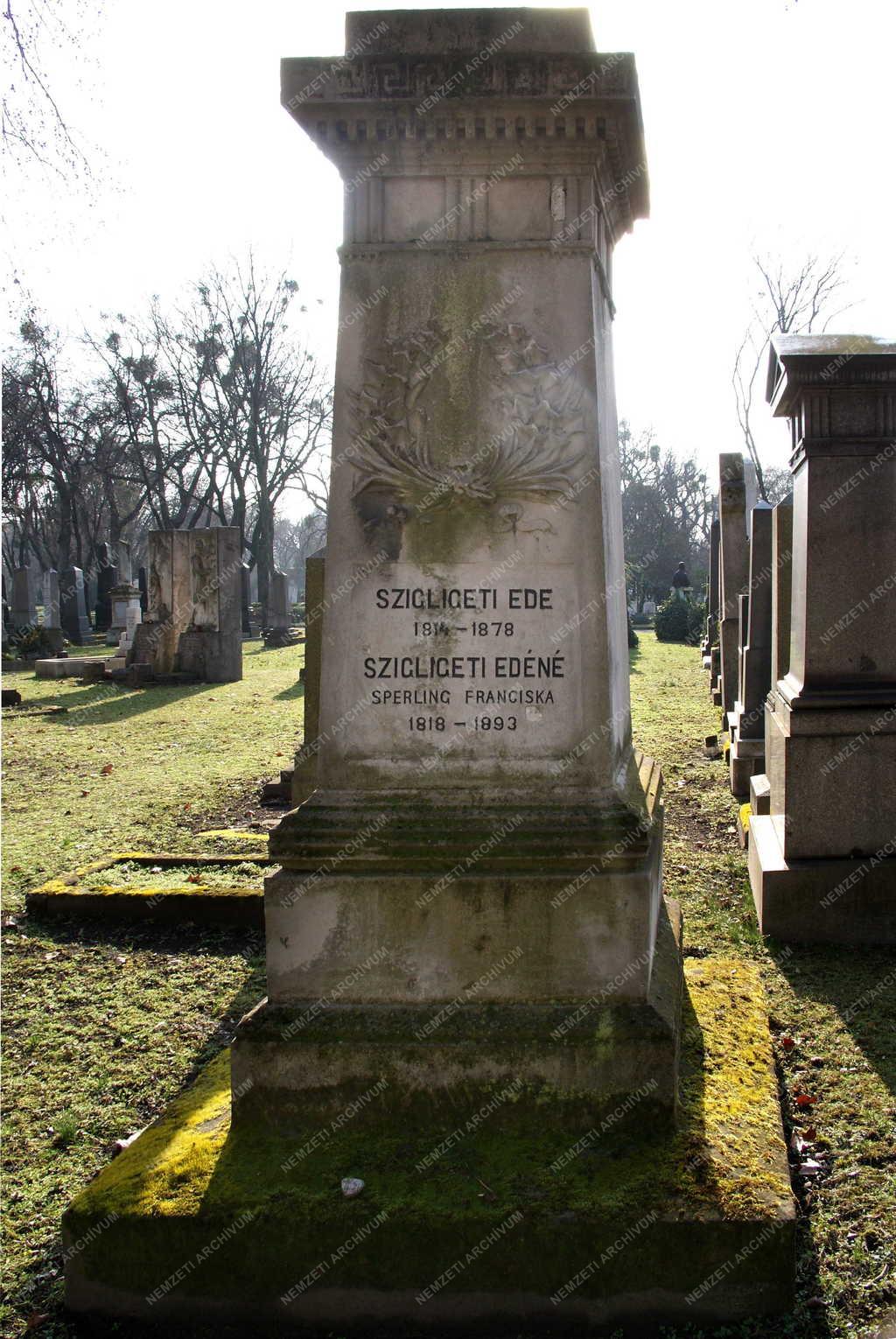 Temető - Szigligeti Ede sírja a Fiumei úti Nemzeti Sírkertben