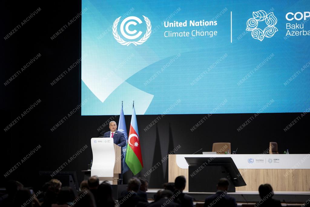 Orbán Viktor a COP29 klímakonferencián Azerbajdzsánban