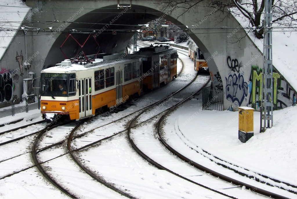 Közlekedés - Időjárás - Március végi tél a fővárosban