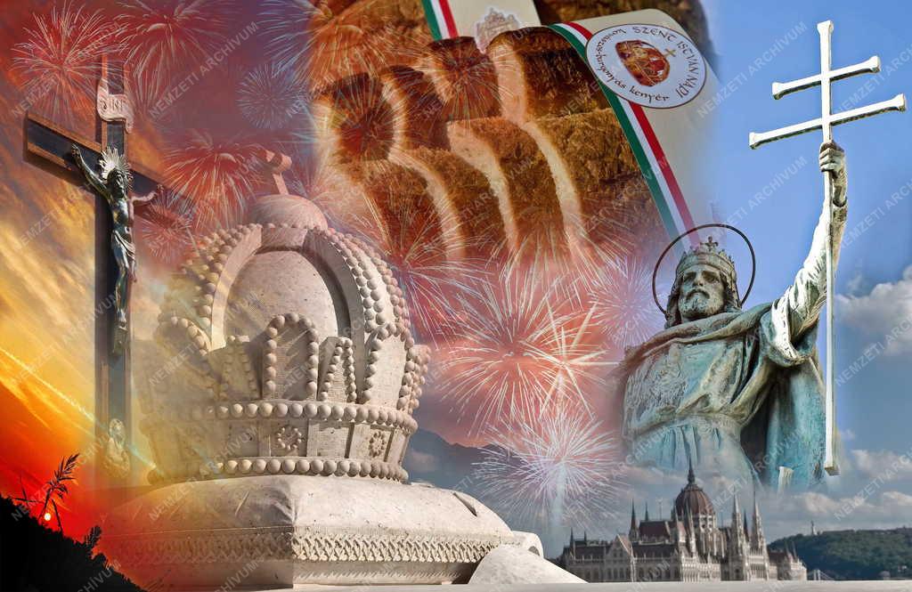 Fotómontázs - Budapest - A magyar államalapítás emléknapja