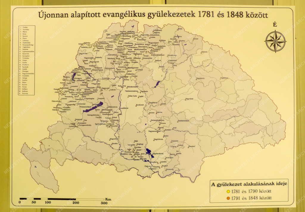 Tárgy - Evangélikus gyülekezetek megjelölése a térképen
