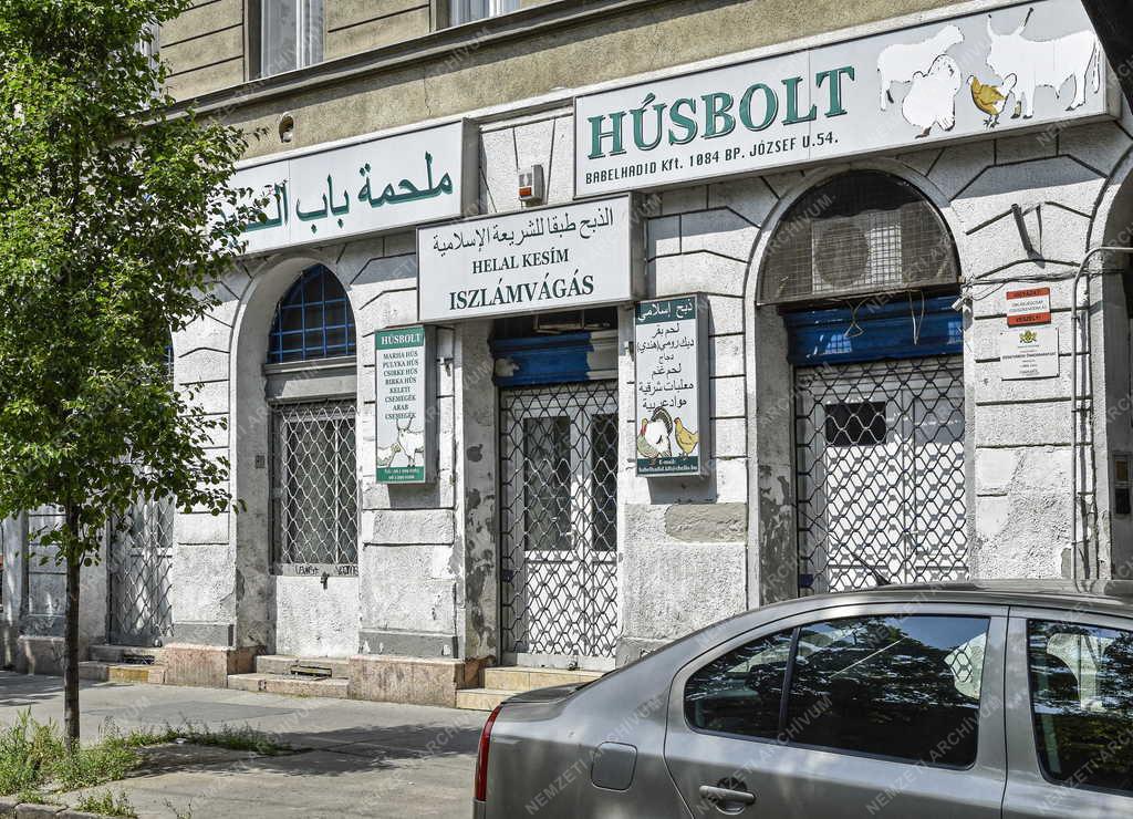 Kereskedelem - Budapest - Iszlám húsbolt a Józsefvárosban