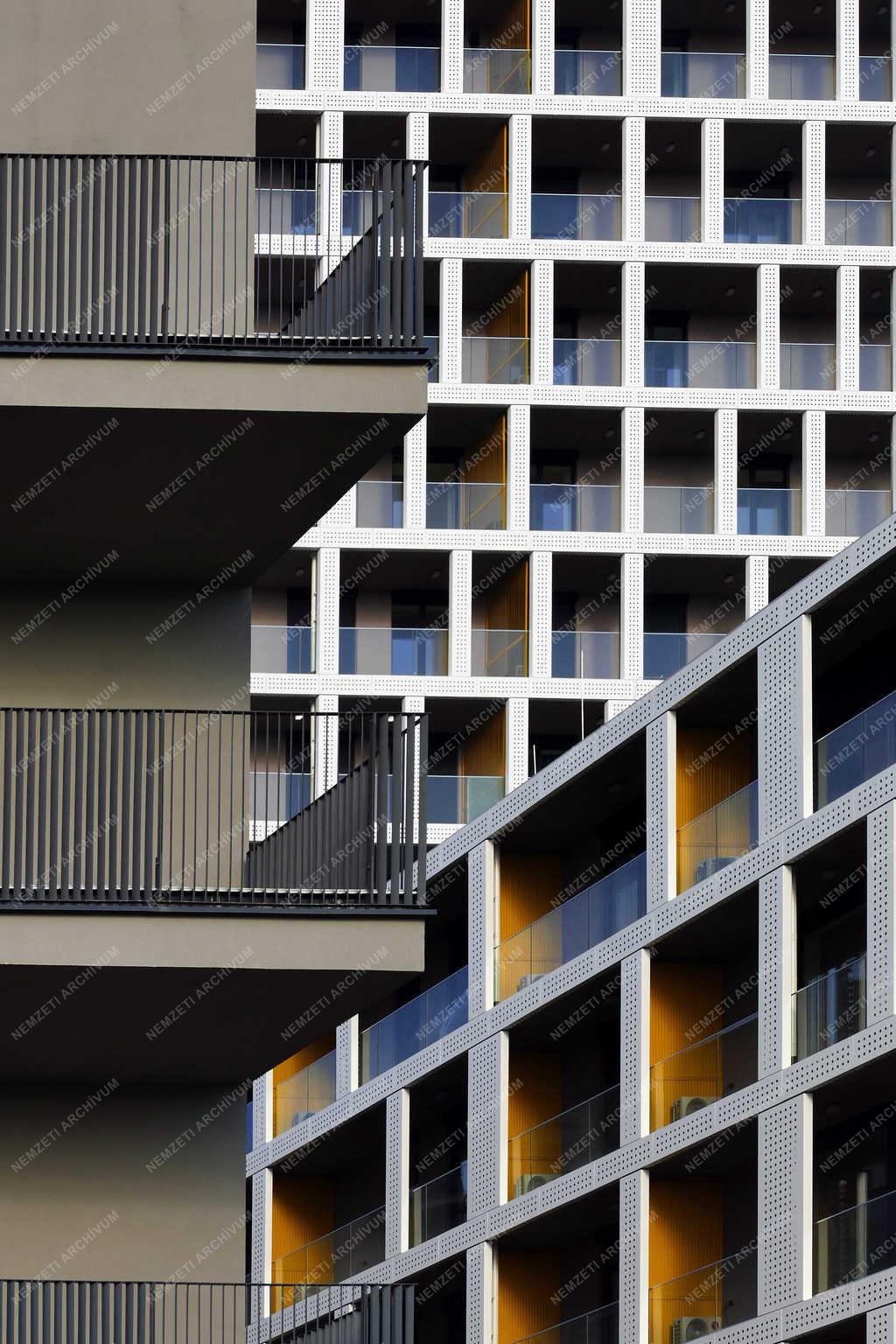 Építészet - Budapest  - Modern lakóépületek  Lágymányoson