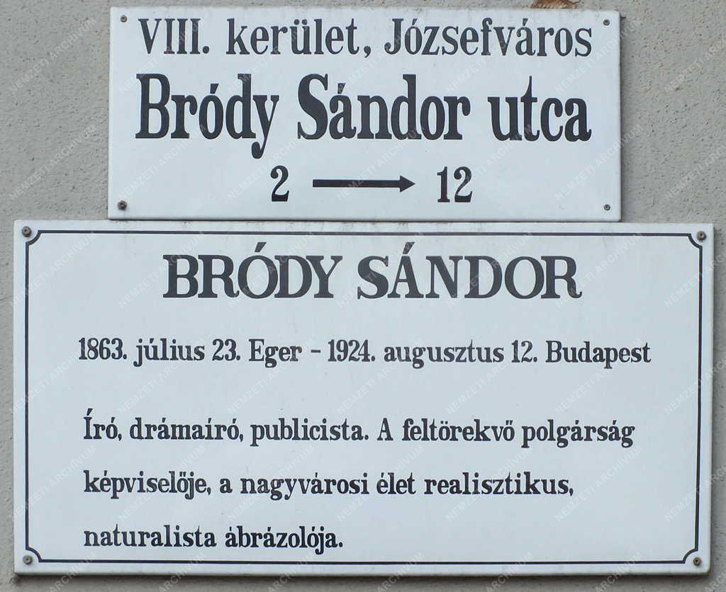 Budapest - Bródy Sándor emléktáblája