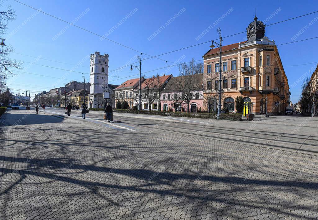 Járvány - Debrecen - Kiürült a belváros