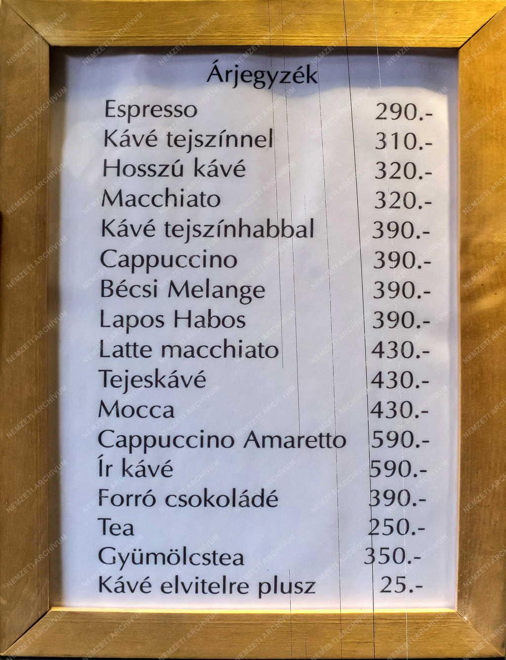 Budapest - Árjegyzék a Hold utcai Vásárcsarnokban 