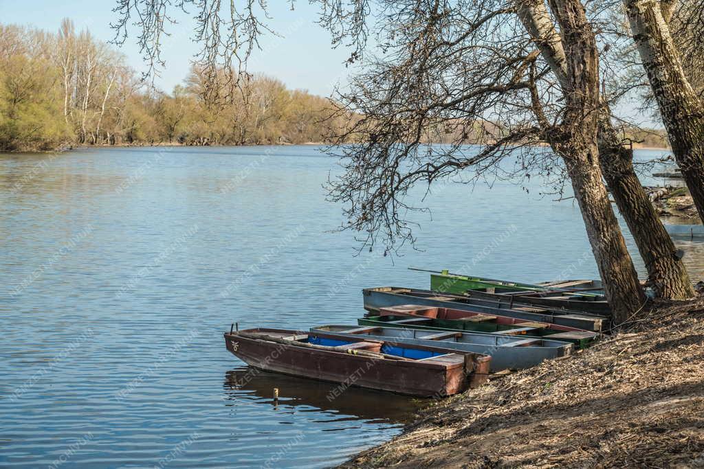 Tájkép - Tiszaalpár - Horgászcsónakok