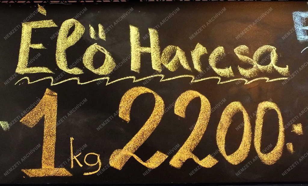 Kereskedelem - Budapest - Központi Vásárcsarnok - Árcédula