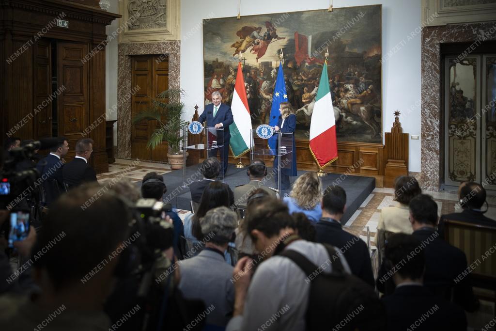 Orbán Viktor és Giorgia Meloni találkozója Rómában