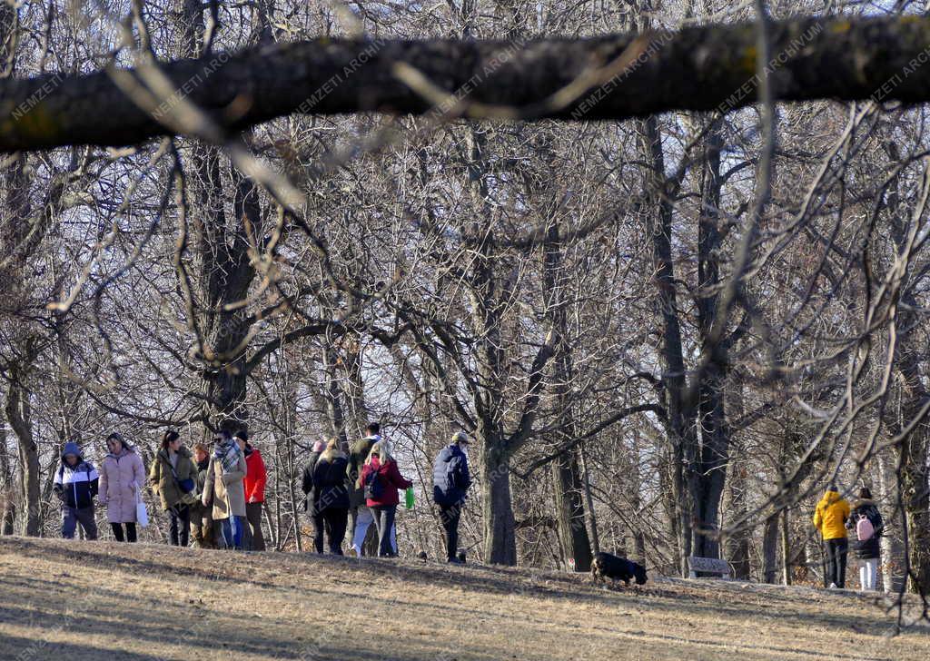Szabadidő - Budapest - Kirándulók a Normafánál 