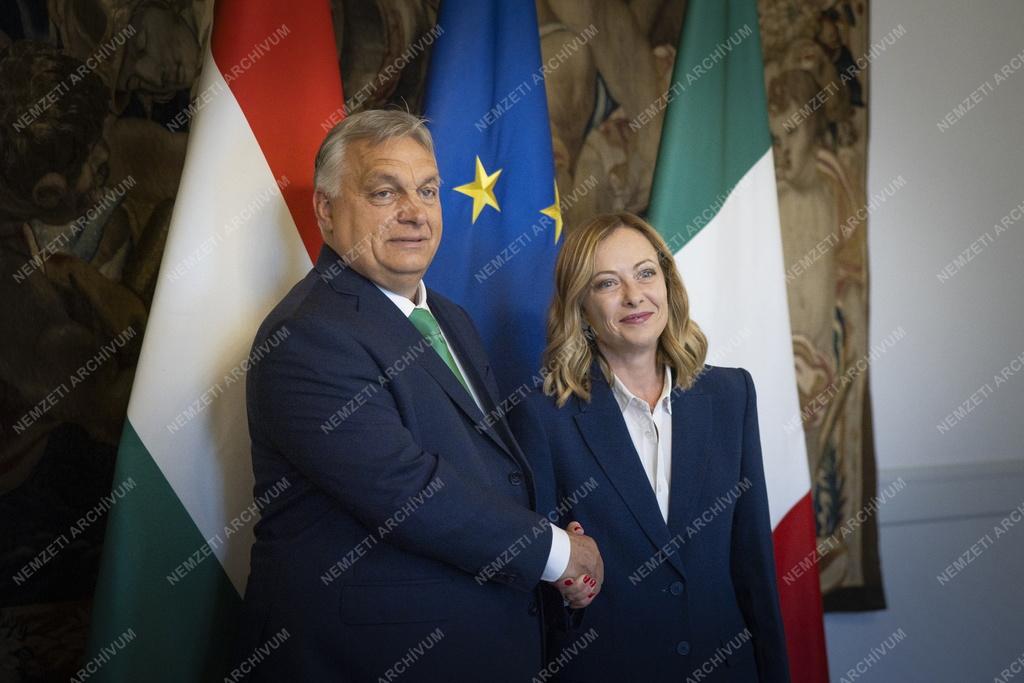 Orbán Viktor és Giorgia Meloni találkozója Rómában