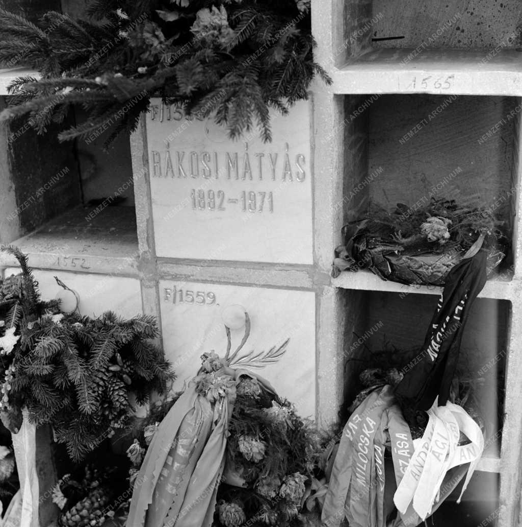 Temetkezés - Rákosi Mátyás nyughelye