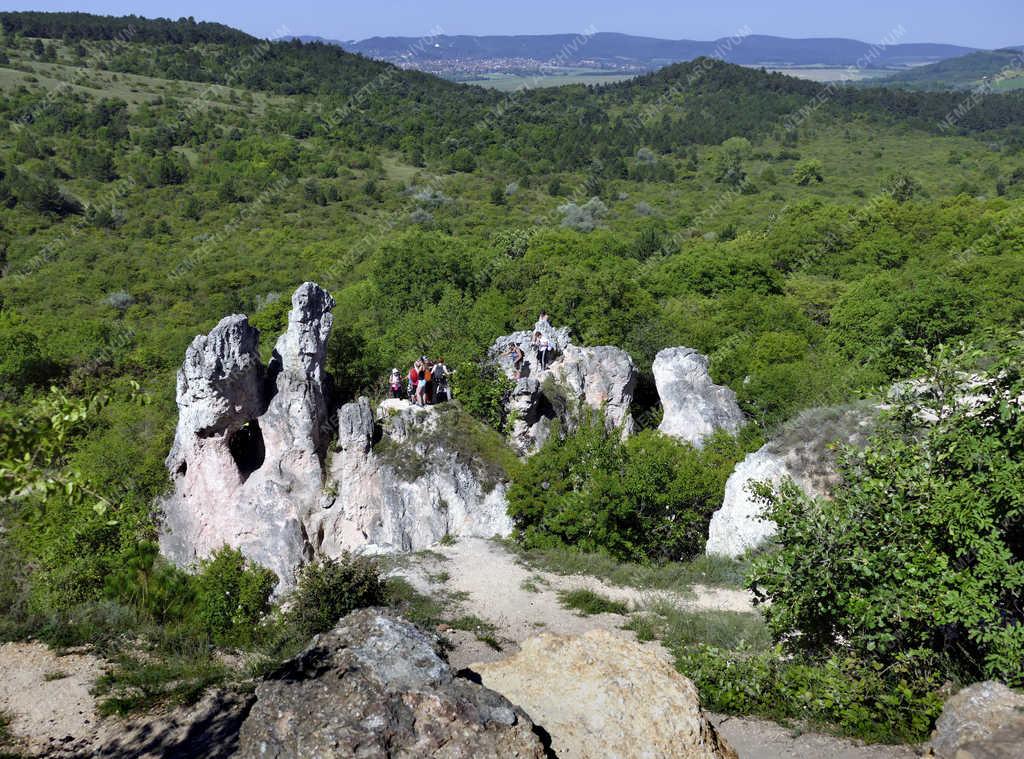 Turizmus – Pilisborosjenő – Látogatók a Teve-sziklánál