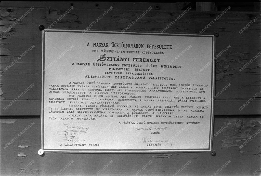 Lovassport - Emléktábla-avatás Szitányi Ferenc tiszteletére