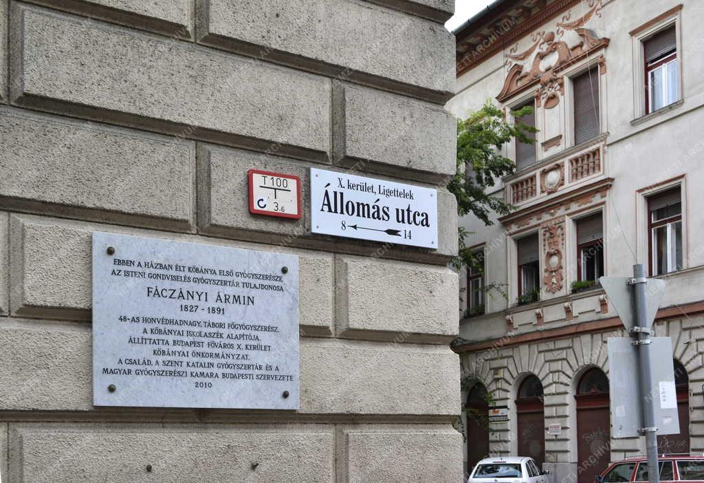 Emléktábla - Kőbánya - Fáczányi Ármin emléktáblája