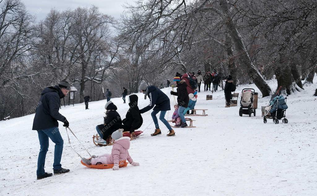 Szabadidő - Budapest - Tél a Normafánál