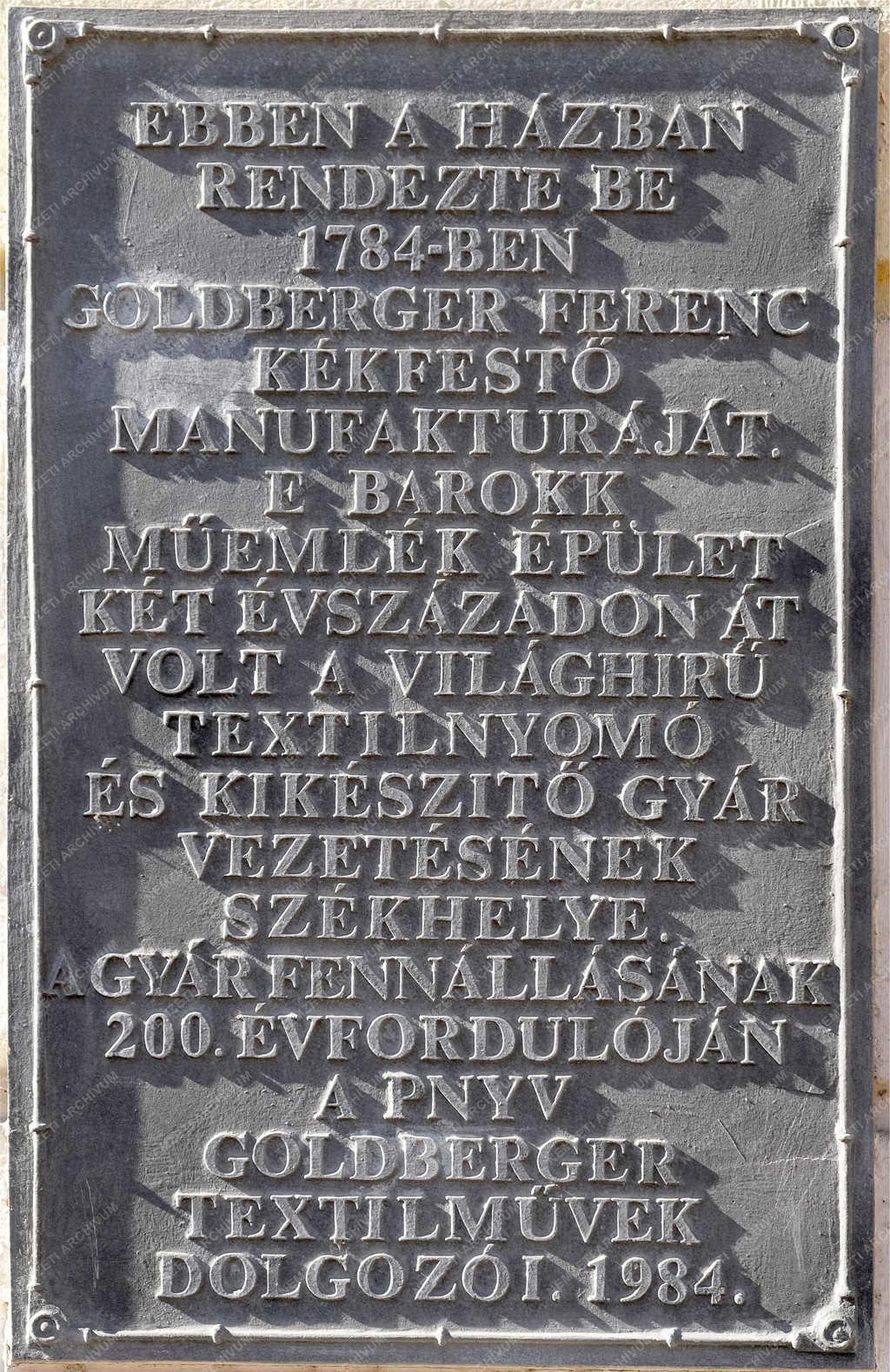 Ipartörténet - Budapest - Goldberger Textilipari Gyűjtemény 