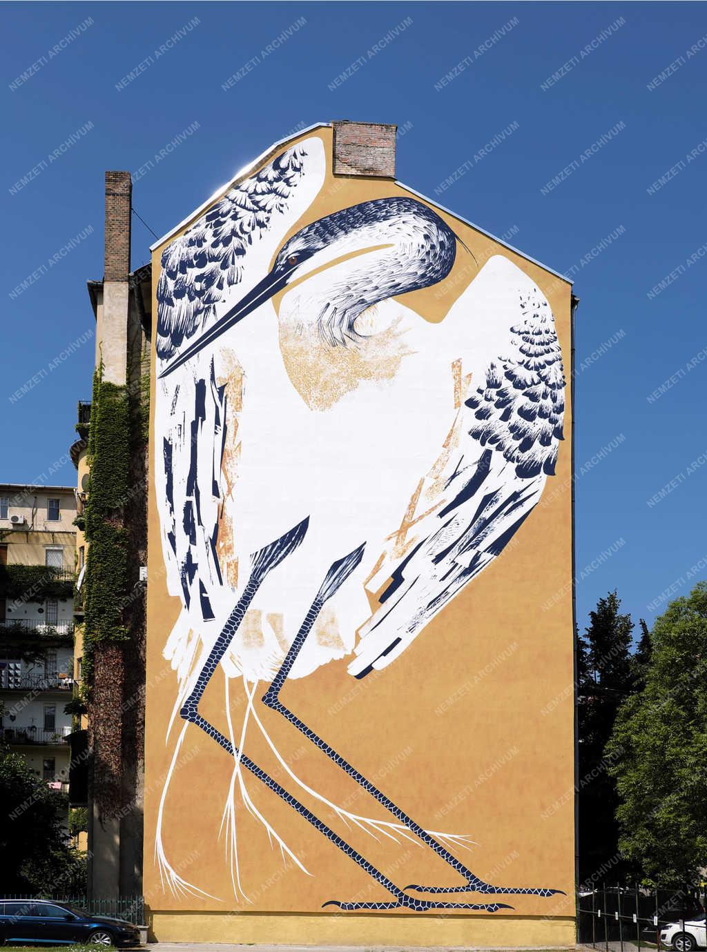 Városkép - Budapest - Falfestmény