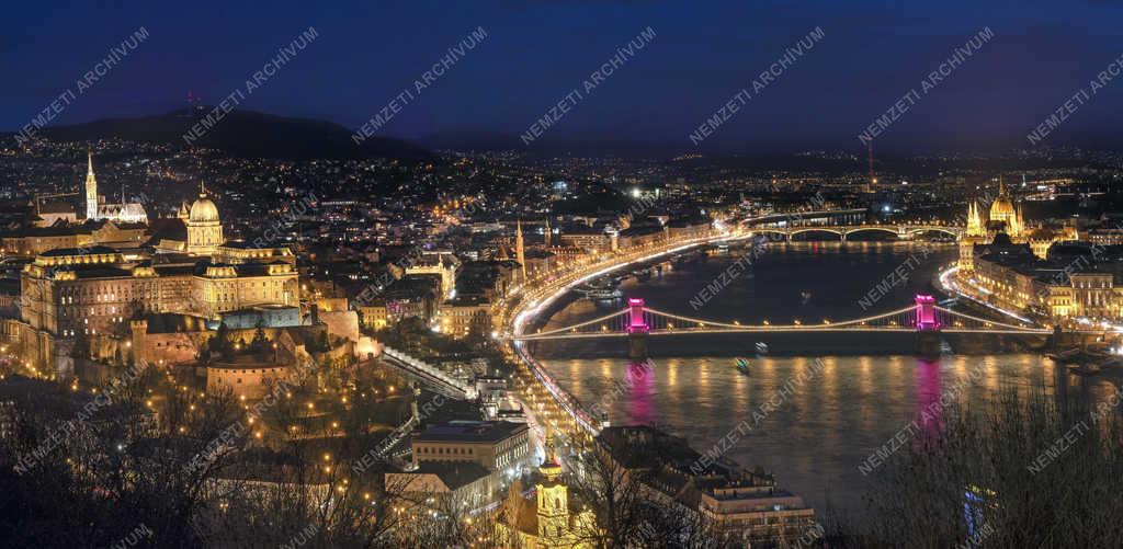 Esti városkép - Budapest - Budapest panorámája a Gellérhegyről