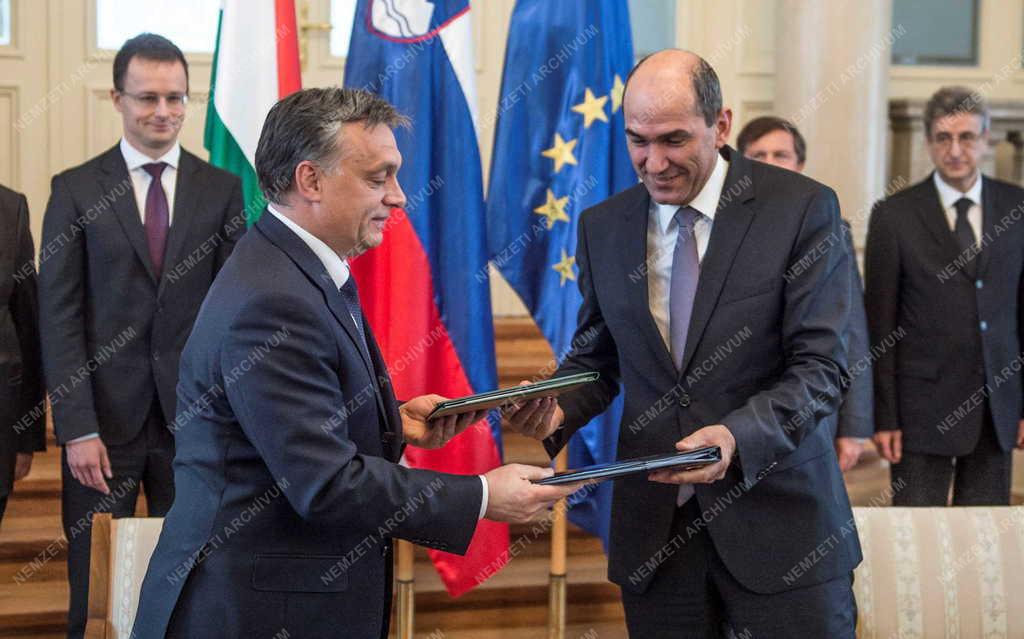Orbán Viktor magyar kormányfő Szlovéniában
