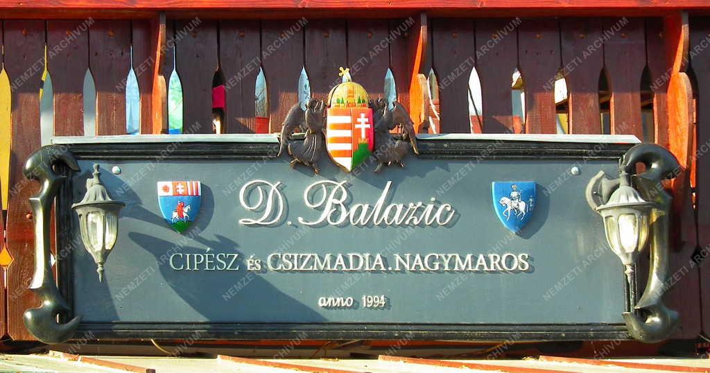 Tárgy - Nagymaros - David Balazic cipészmester cégtáblája