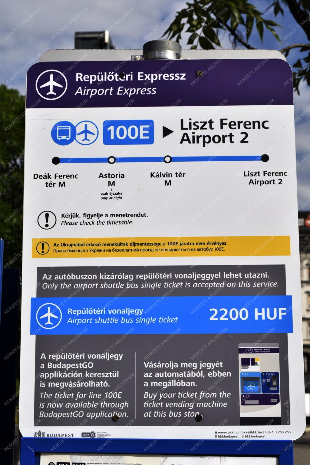 Közlekedés - Budapest - Közvetlen Airport Express autóbuszjárat a repülőtérre