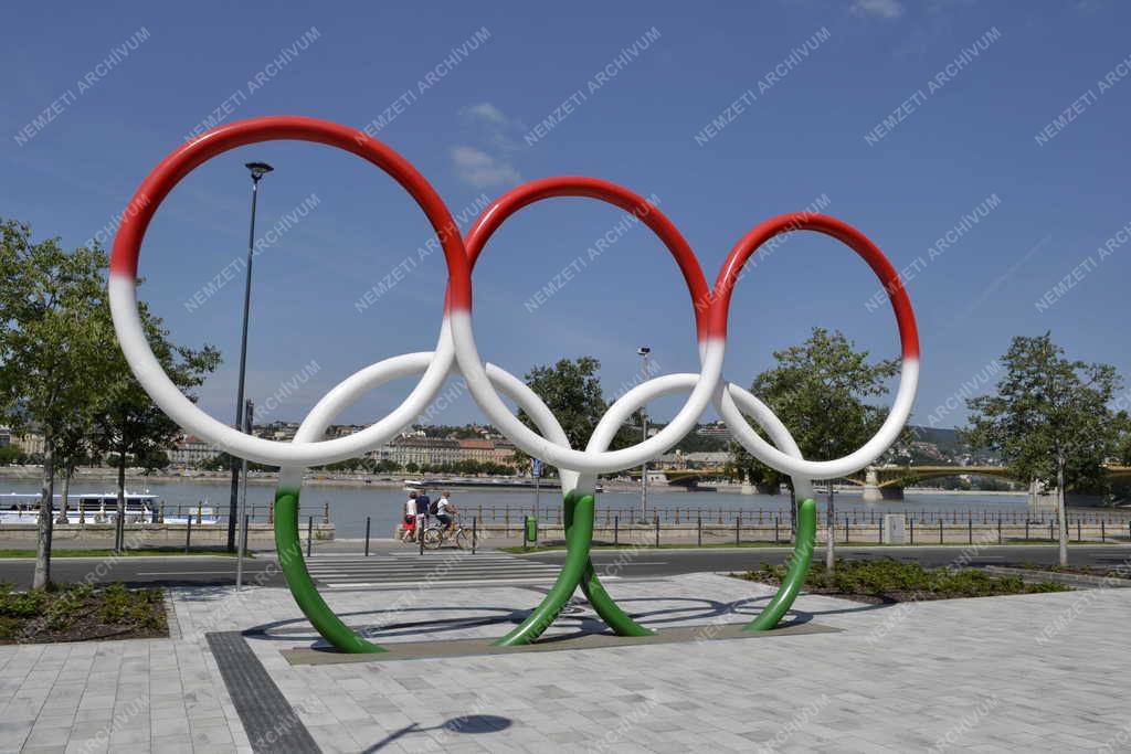 Jelkép - Budapest - Az Olimpiai Park ötkarikás kompozíciója