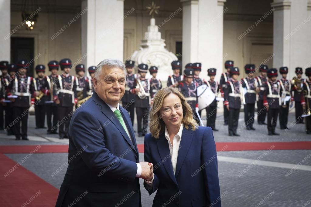 Orbán Viktor és Giorgia Meloni találkozója Rómában