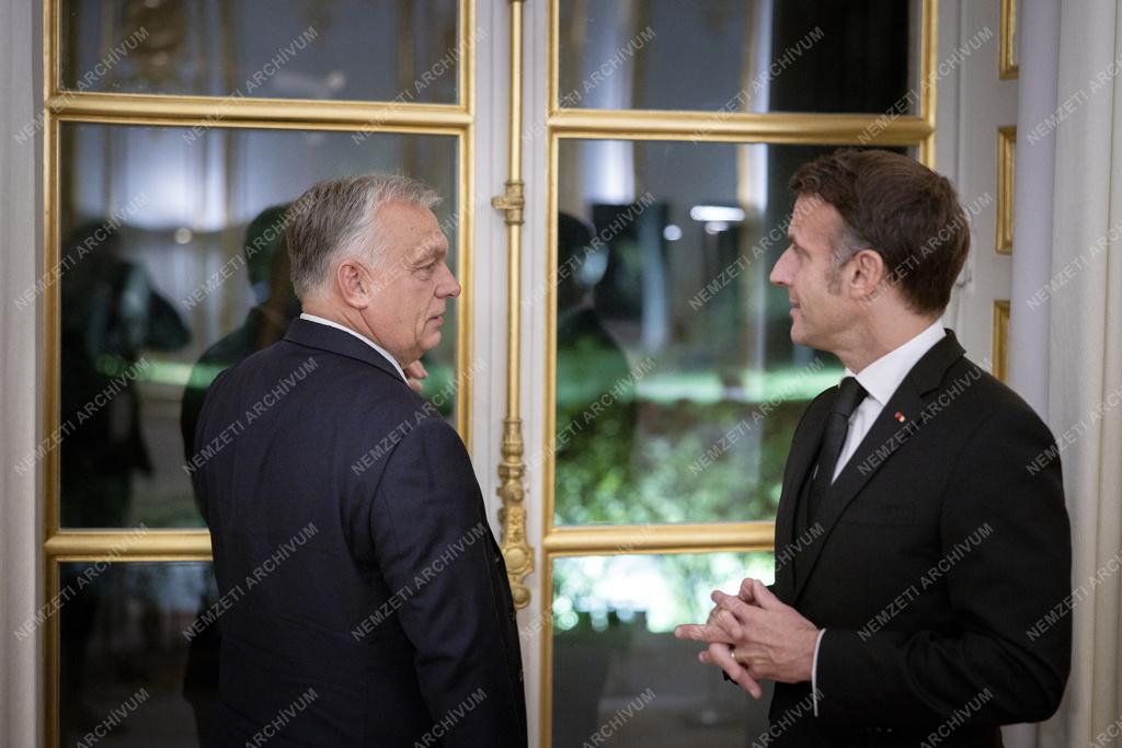 Orbán Viktor Emmanuel Macron francia elnökkel tárgyalt Párizsban