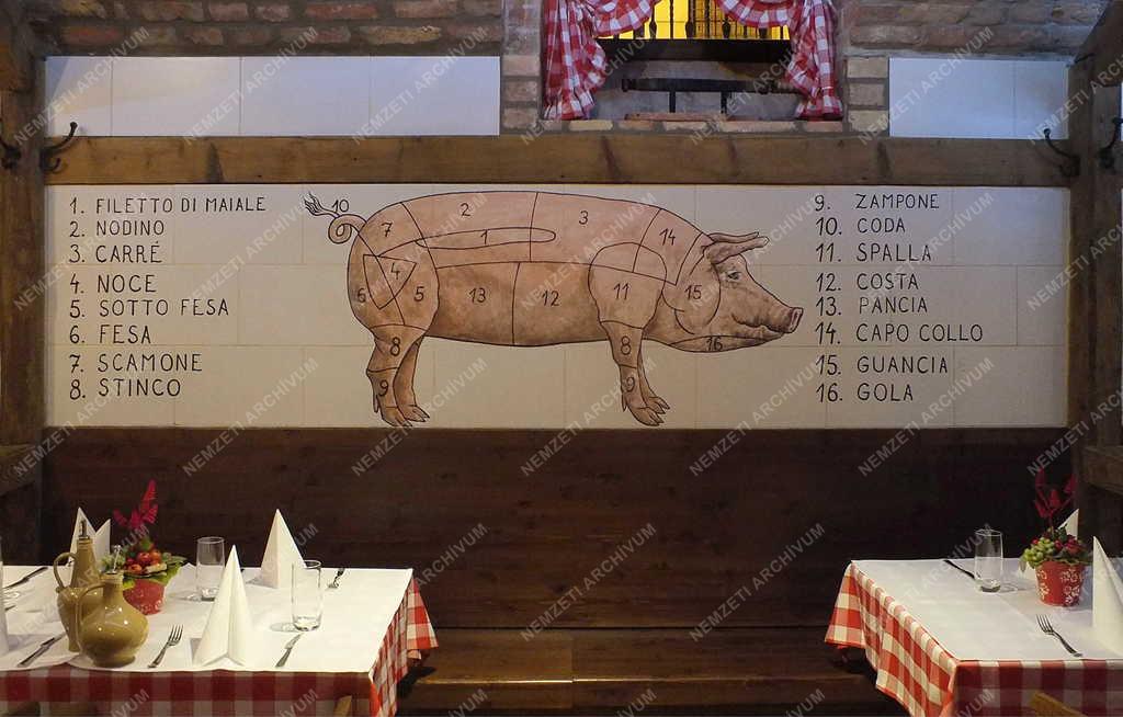 Vendéglátás - Budapest - Dekoráció a La Botte Étteremben