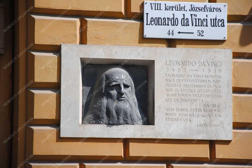 Városkép - Budapest - Leonardo da Vinci emléktáblája