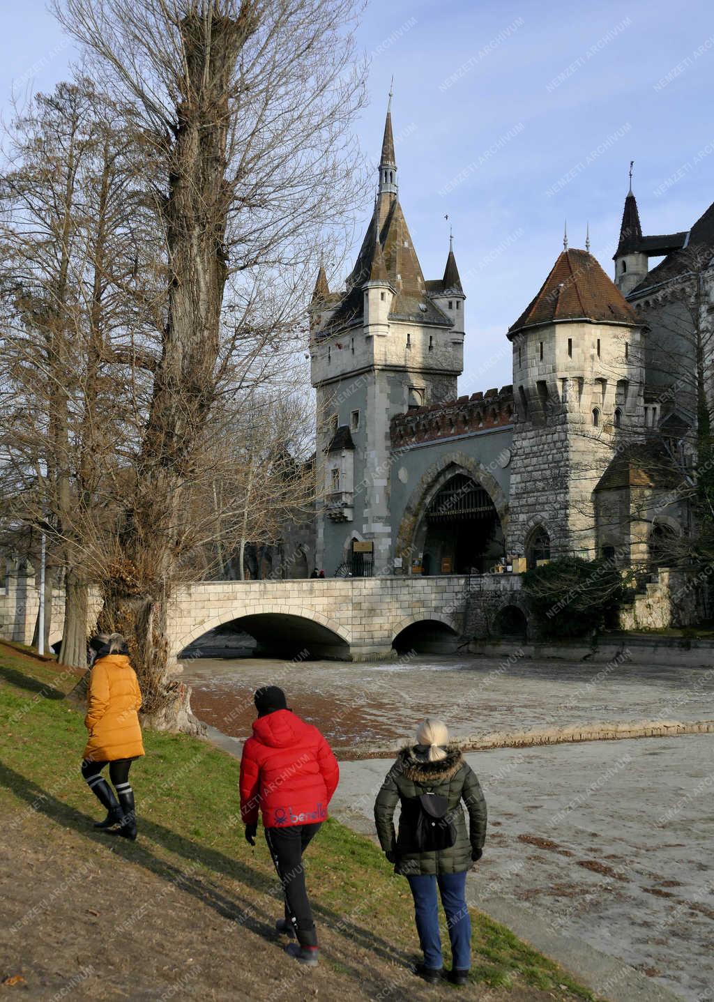 Városkép - Budapest - A Vajdahunyad-vár télen