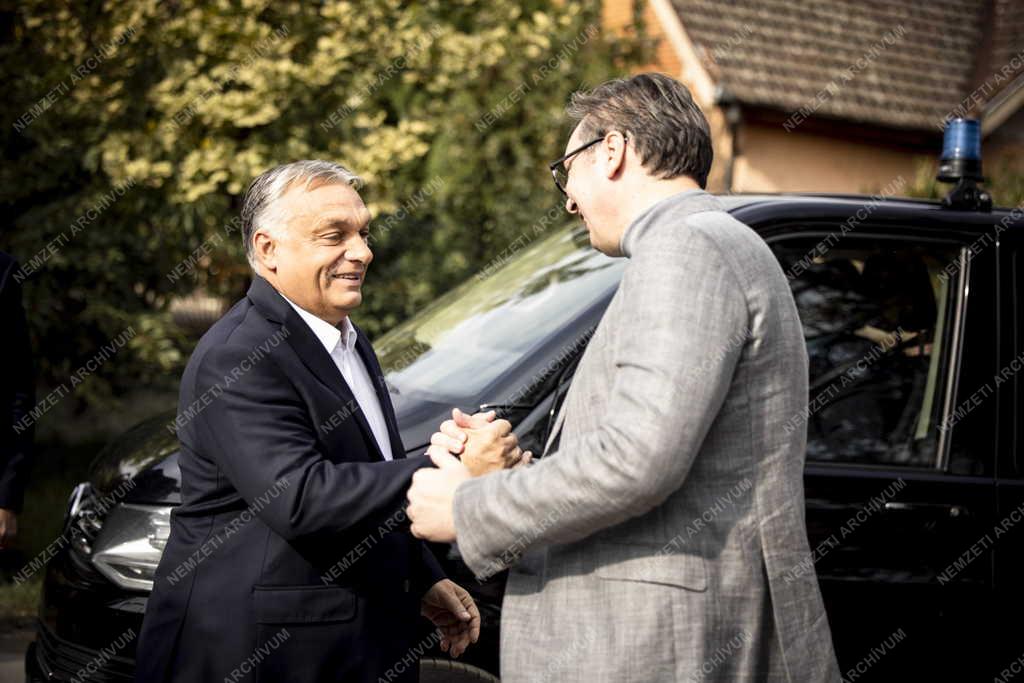 Orbán Viktor és Aleksandar Vucic szerb elnök Horgoson