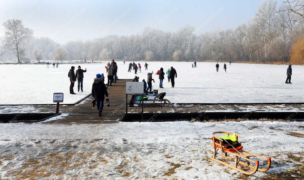 Természet - Debrecen - Befagyott a Vekeri-tó