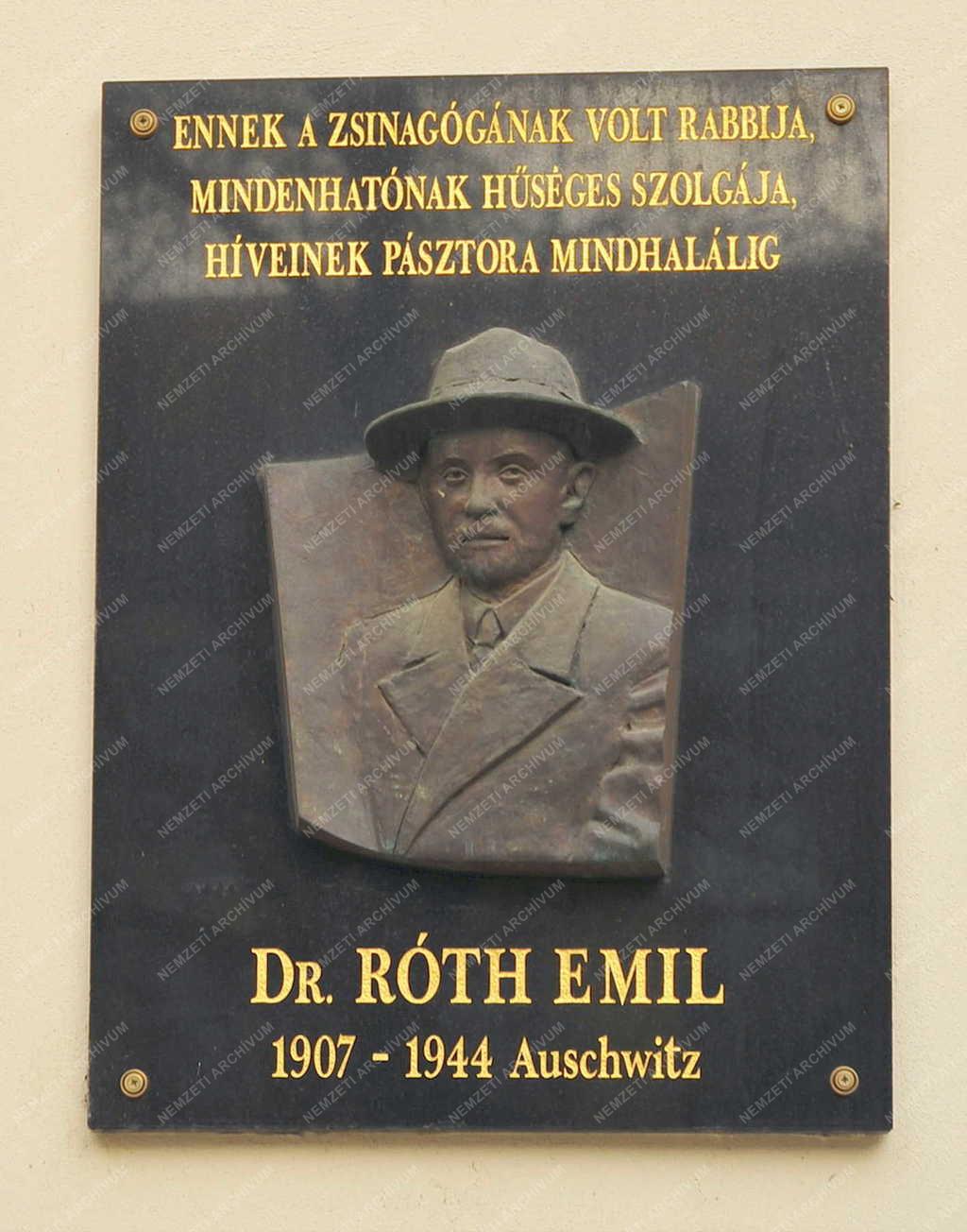 Emléktábla - Győr - Dr. Róth Emil emléktáblája