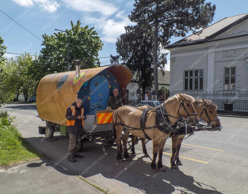 Érdekesség - Verőce - Lakó-lovaskocsival járják Európát